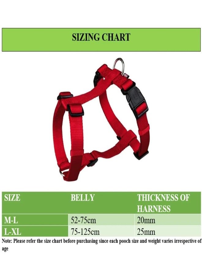 Trixie: - Classic H-Harness for Dogs | Made Nylon, Lightweight and Fully Adjustable Straps | Great Alternative to a Collar and Lead When Walking Your Pet - (50-75 cm/20 mm, M-L) Black - Image 4
